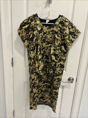 Green Camouflage Midi Dress